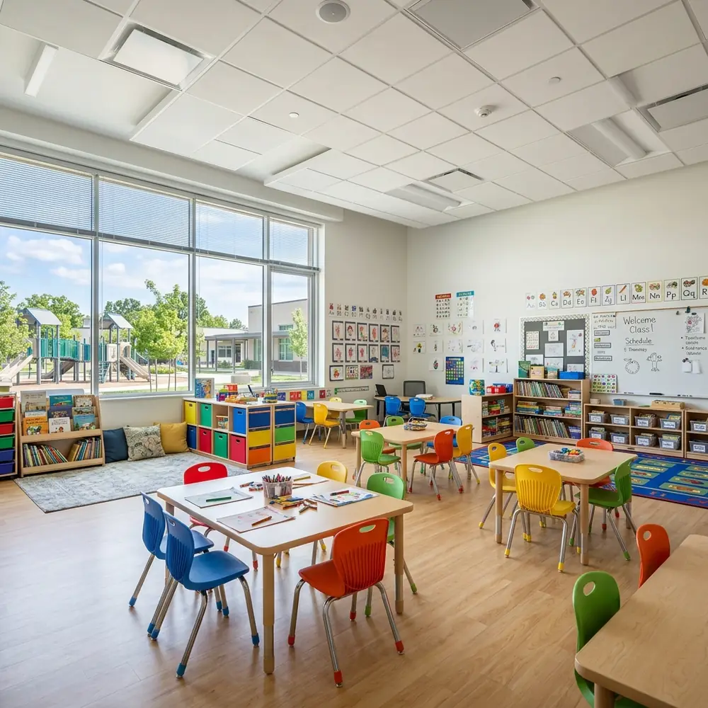 Schul- und Kindergartenreinigung in Ingolstadt: gereinigter Gruppenraum außerhalb der Betreuungszeit